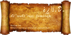 Ásványi Dominik névjegykártya